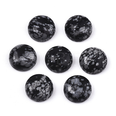 Natural Snowflake Obsidian Cabochons G-N326-59B-1