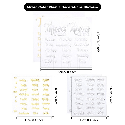Plastic Decorations Stickers DIY-BC0002-73-1