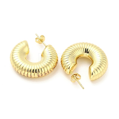 Brass Stud Earrings EJEW-M260-04G-1