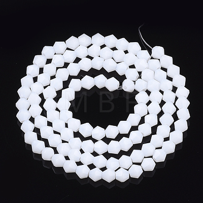 Opaque Solid Color Glass Beads Strands X-GLAA-Q080-4mm-B05-1