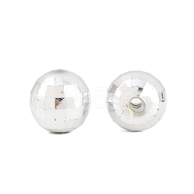 Faceted Round Plated Acrylic Beads PACR-L001-12mm-S-1