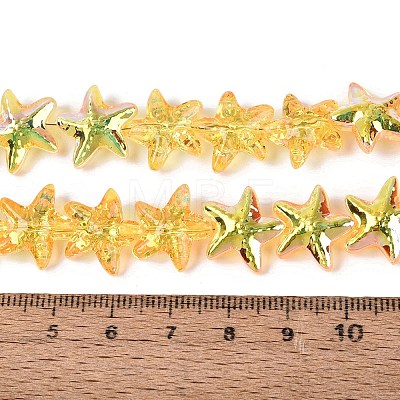 Electroplate Transparent Glass Beads Strands EGLA-Q136-01A-06-1