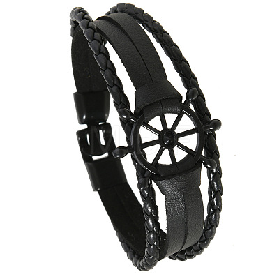 Alloy & PU Leather Bracelets for Women Men FS-WG0FC94-01-1