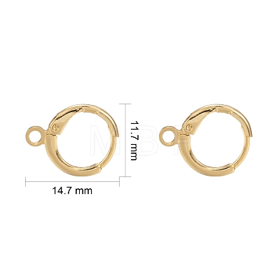 Brass Huggie Hoop Earring Findings KK-L179-04G-1