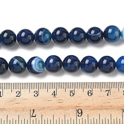 Natural Banded Agate Beads Strands G-I392-A01-10mm-1