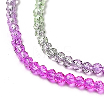 Transparent Gradient Color Glass Beads Strands GLAA-H021-01B-21-1