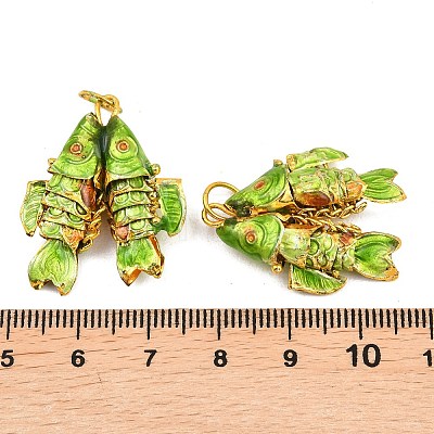 Brass Cloisonne Pendants KK-P251-A01-G-08-1