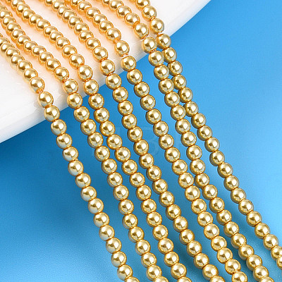 Baking Painted Pearlized Glass Pearl Bead Strands HY-N002-2mm-A08-1