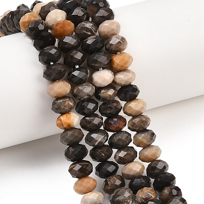 Natural Black Agate Beads Strands G-C259-A38-5x8mm-1