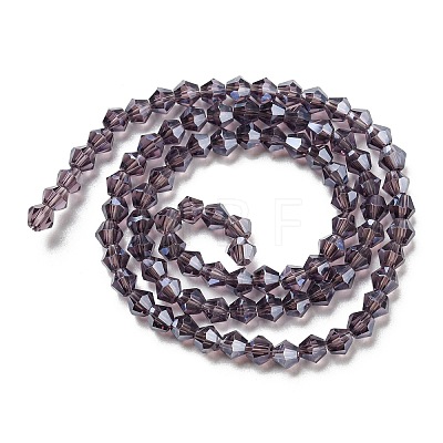 Transparent Electroplate Glass Beads Strands GLAA-F029-3mm-C04-1