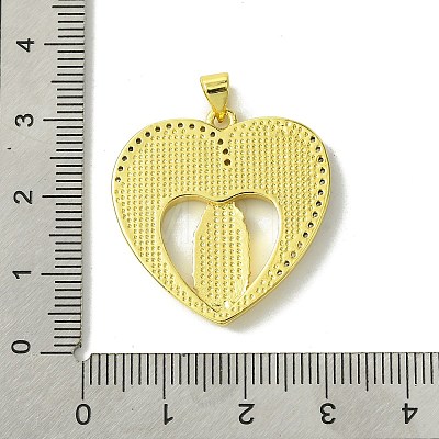 Real 18K Gold Plated Brass Micro Pave Cubic Zirconia Pendants KK-H472-14G-07-1
