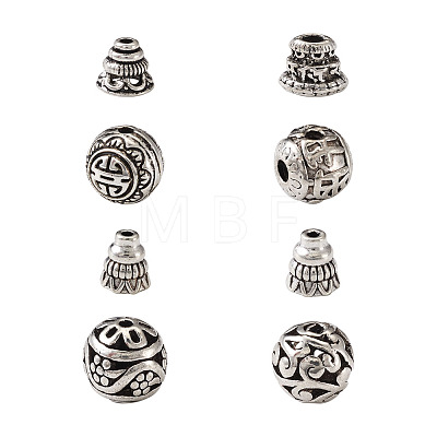 Kissitty Tibetan Style Alloy Guru Bead Sets PALLOY-KS0002-07AS-1