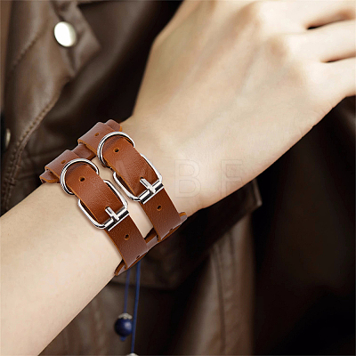 SUPERFINDINGS 3Pcs 3 Colors Imitation Leather Cord Bracelet BJEW-FH0001-02-1