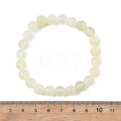 Natural New Jade Beaded Stretch Bracelets BJEW-Q692-44-8mm-1