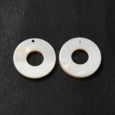 Natural White Shell Ring Charm SHEL-C004-01-1
