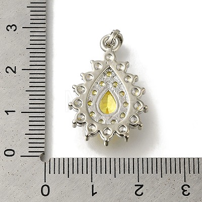 Rack Plating Brass Micro Pave Cubic Zirconia Pendant KK-H485-39P-02-1