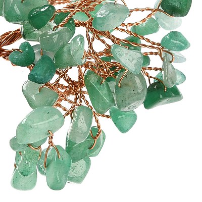 Natural Green Aventurine Chips Money Tree Decorations DJEW-C016-01A-1