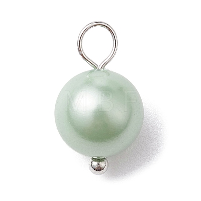 Shell Pearl Dyed Round Charms PALLOY-JF02245-01-1