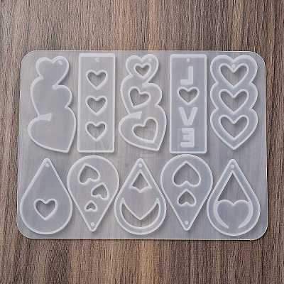 Heart Earrings Pendants DIY Silicone Mold DIY-Q033-06A-1