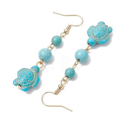 Synthetic Turquoise Dangle Earrings EJEW-JE05849-03-1