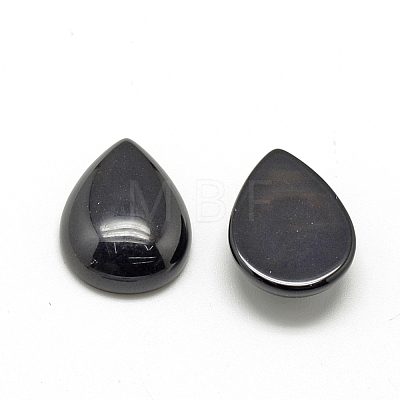 Natural Black Stone Cabochons G-R417-18x25-46-1