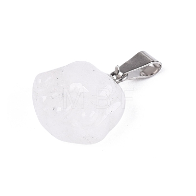 Natural Quartz Crystal Carved Pendants G-Q608-01A-1