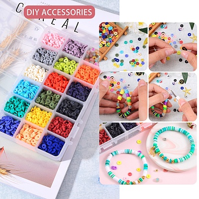 173.4g 17 Colors Handmade Polymer Clay Beads CLAY-SZ0001-66-1