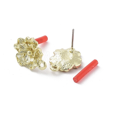 Rack Plating Golden Alloy Stud Earring Findings EJEW-B036-01G-09-1