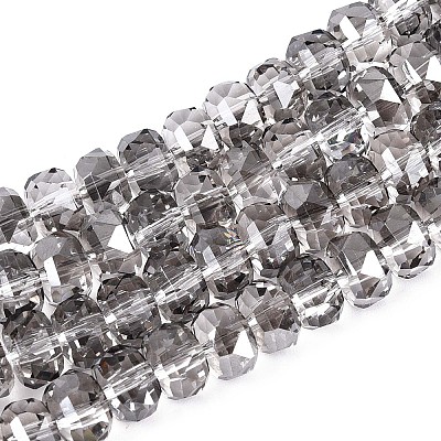 Electroplate Transparent Glass Beads Strands X-EGLA-N022-04A-D02-1