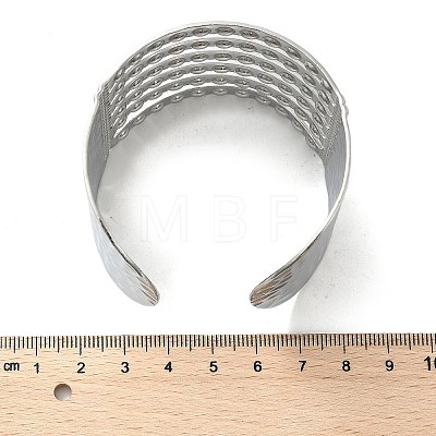 304 Stainless Steel Cuff Bangles for Women BJEW-Z096-06P-1