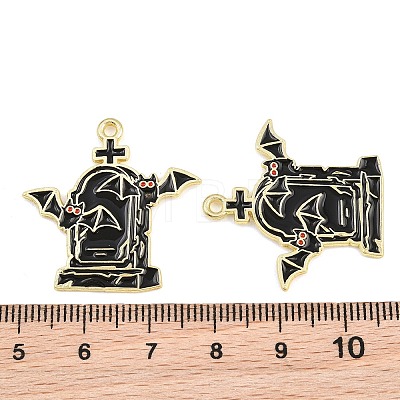 Alloy with Black Enamel Pendants AL-CBA2919-02G-04-1