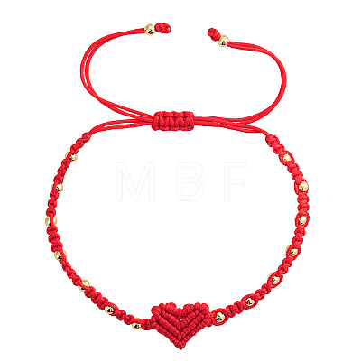 Braided Nylon Thread Heart Adjustable Bracelets ZR3363-1-1