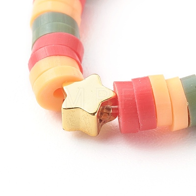 Handmade Polymer Clay Beads Finger Rings RJEW-JR00378-1