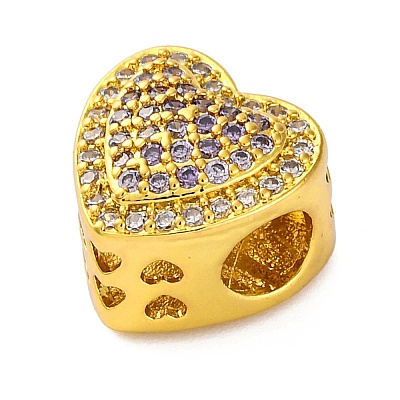 Rack Plating Brass Micro Pave Cubic Zirconia Beads KK-Z081-01B-1