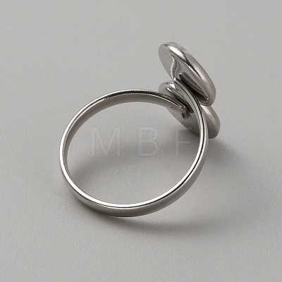 304 Stainless Steel Open Cuff Ring Components STAS-WH0027-57P-1