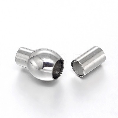 304 Stainless Steel Magnetic Clasps with Glue-in Ends STAS-D059-33A-1