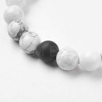 Natural Howlite Stretch Bracelets BJEW-P185-C02-1