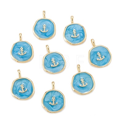 Brass Enamel Pendants KK-A155-10G-1