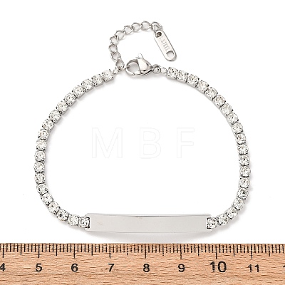 304 Stainless Steel Rhinestone Cup Chain Bracelets BJEW-G753-02P-03-1