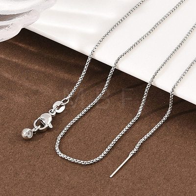 1MM Brass Box Chain Adjustable Slider Necklaces KK-H533-10B-P-1