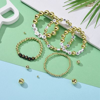 5 Sizes Plating Acrylic Beads PACR-LS0001-01G-1
