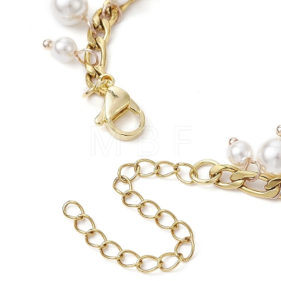Shell Pearl & Starfish & Shell Charm Bracelets BJEW-TA00412-1