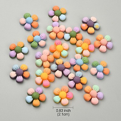 20Pcs 5 Colors Opaque Resin Cabochons OHAR-YW0001-02-1