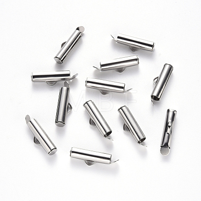 304 Stainless Steel Slide On End Clasp Tubes STAS-S115-01E-P-1