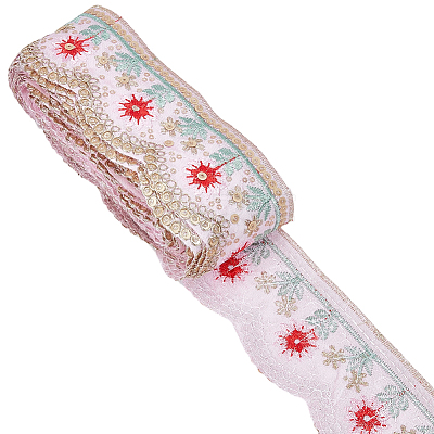 7.5Yards Vintage Jacquard Polyester Lace Ribbon SRIB-CY0001-42B-1