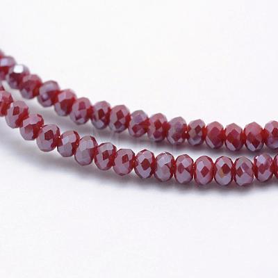 Electroplate Opaque Glass Beads Strands EGLA-J144-PL-B04-1