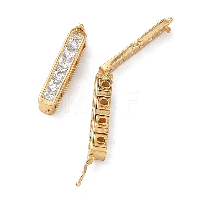 925 Sterling Silver Cubic Zirconia Twister Clasps STER-WH0007-28A-G-1