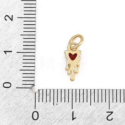 Valentine's Day Brass Micro Pave Red Cubic Zirconia Pendants KK-E798-10C-G-1