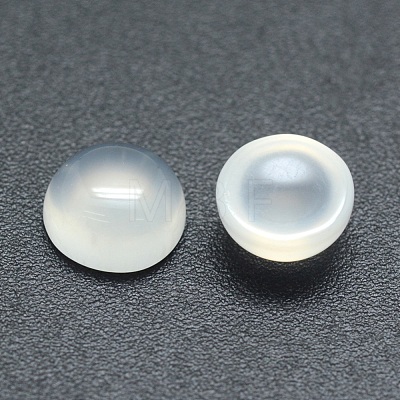 Natural White Agate Cabochons G-P393-R07-8MM-1