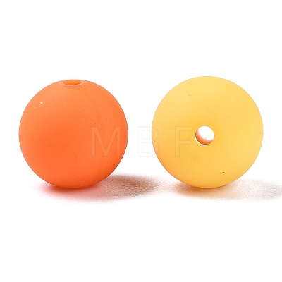 Rubberized Style Imitated Silicone Acrylic Beads MACR-T048-01B-16-1